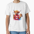 Scottish Highland Cow in Canada Colorful Watercolor by MaedK