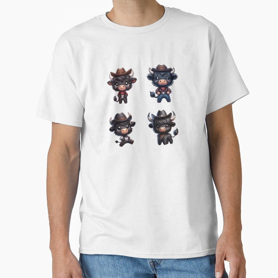 Cute Cowboy Black Highland Cows by TheAnimalZ00