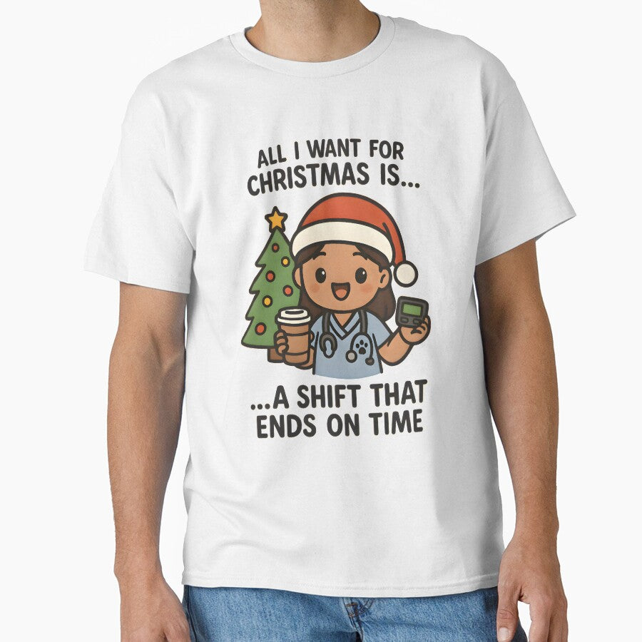 All I Want for Christmas Is a Shift That Ends on Time – Funny Emergency Vet Xmas Design by Bettybee00