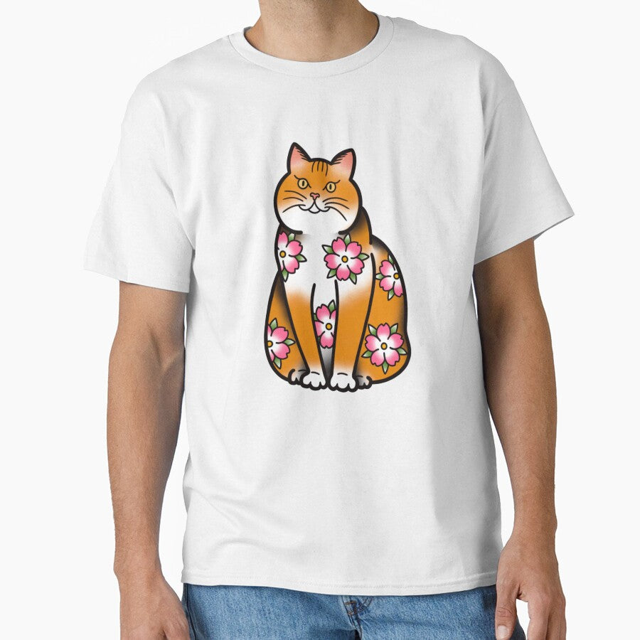 Chunky Cat With Cherry Blossoms by gabbynrodriguez
