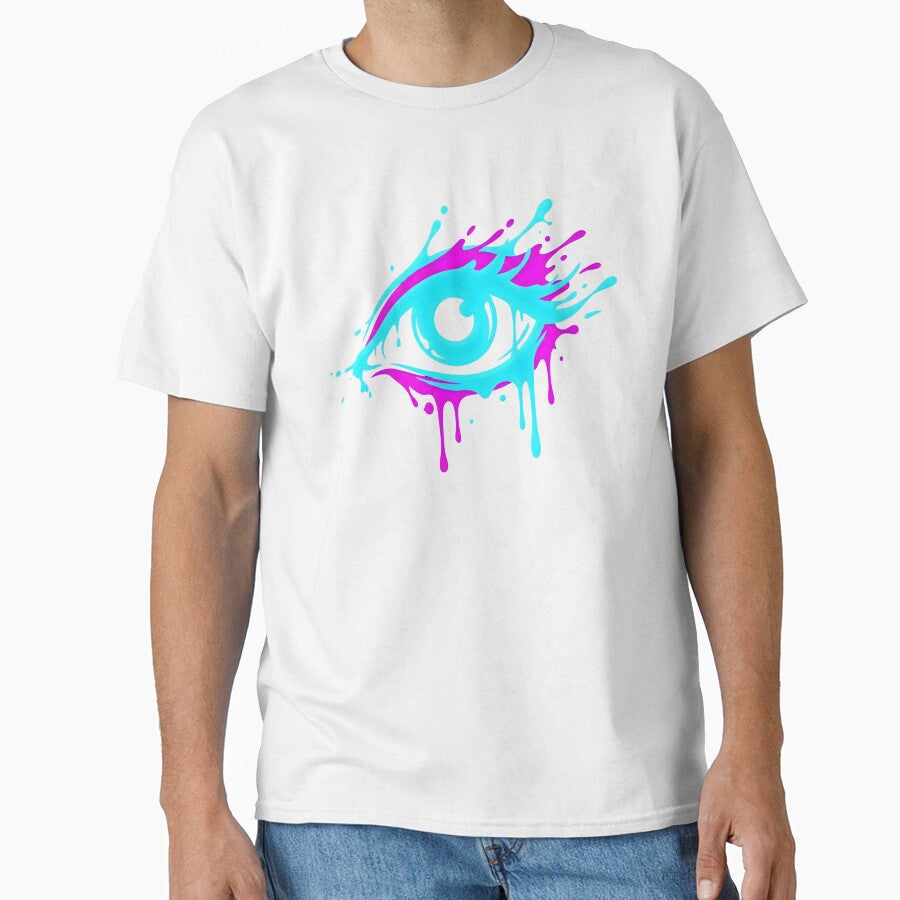 Neon Cyberpunk Melting Eye Drip Glitch Art by MarCinu Art