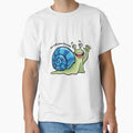 Blue Spiral Snail Sticker | No Rush Just Growth Quote Design by Pandey14