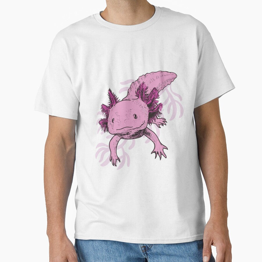 Funny Pink Axolotl Coral Art by SamuelFranz