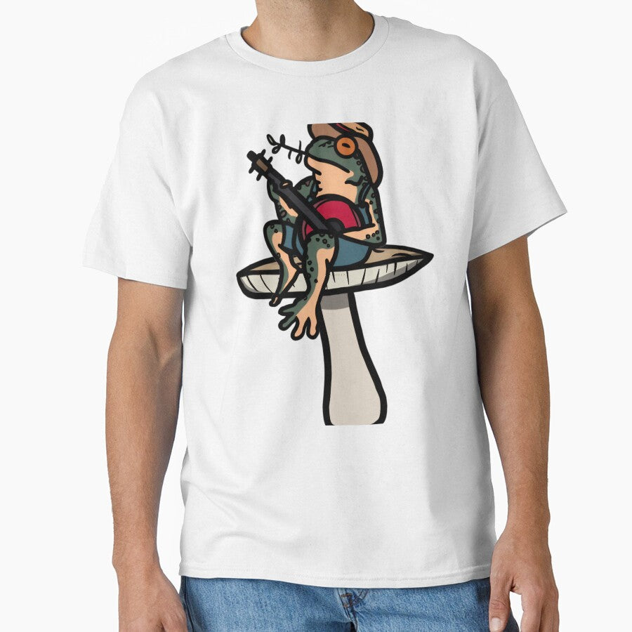 Frog Playing Banjo On A Mushroom by qhuhwhjqej6
