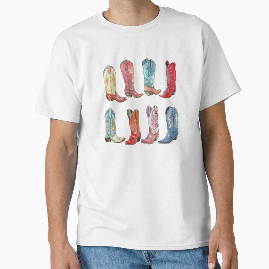 Western Girl Aesthetic Cowgirl Boots Illustration by infyberry