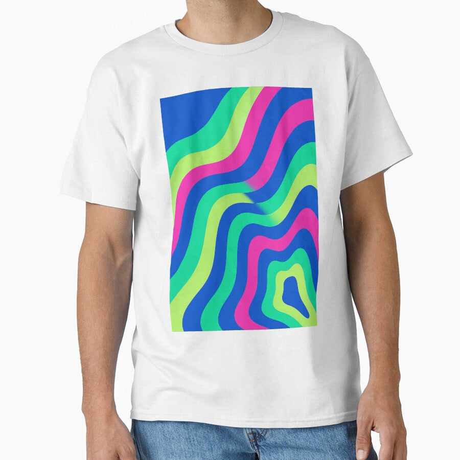 Psychedelic Neon Wave Abstract Print by weirdfishes123