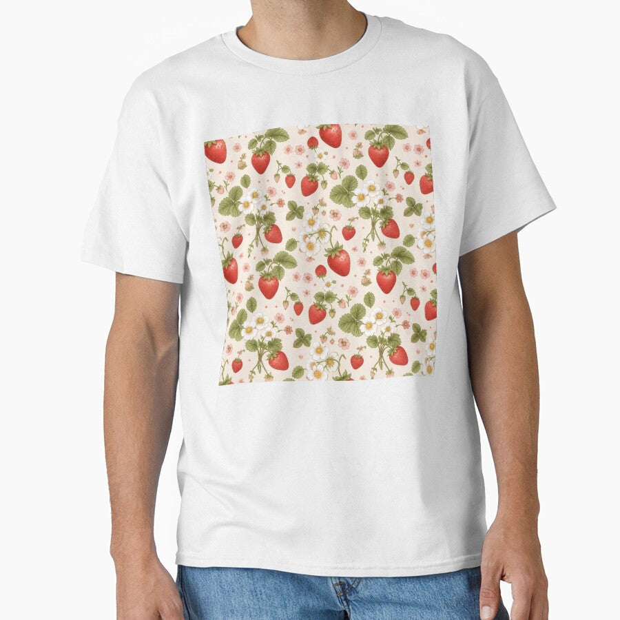 Cottagecore Strawberry Floral Pattern by StickyGuys