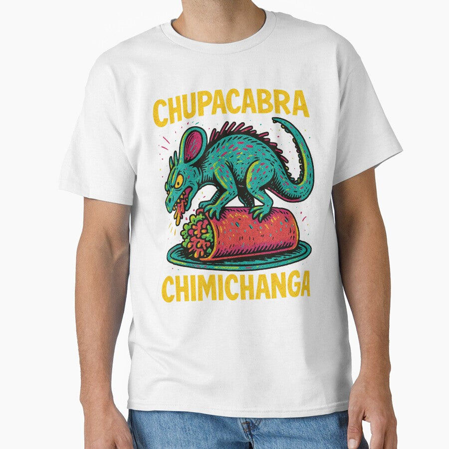 Chupacabra Chimichanga – Funny Cryptid Mexican Food Mashup Design by Victor Shadehorn