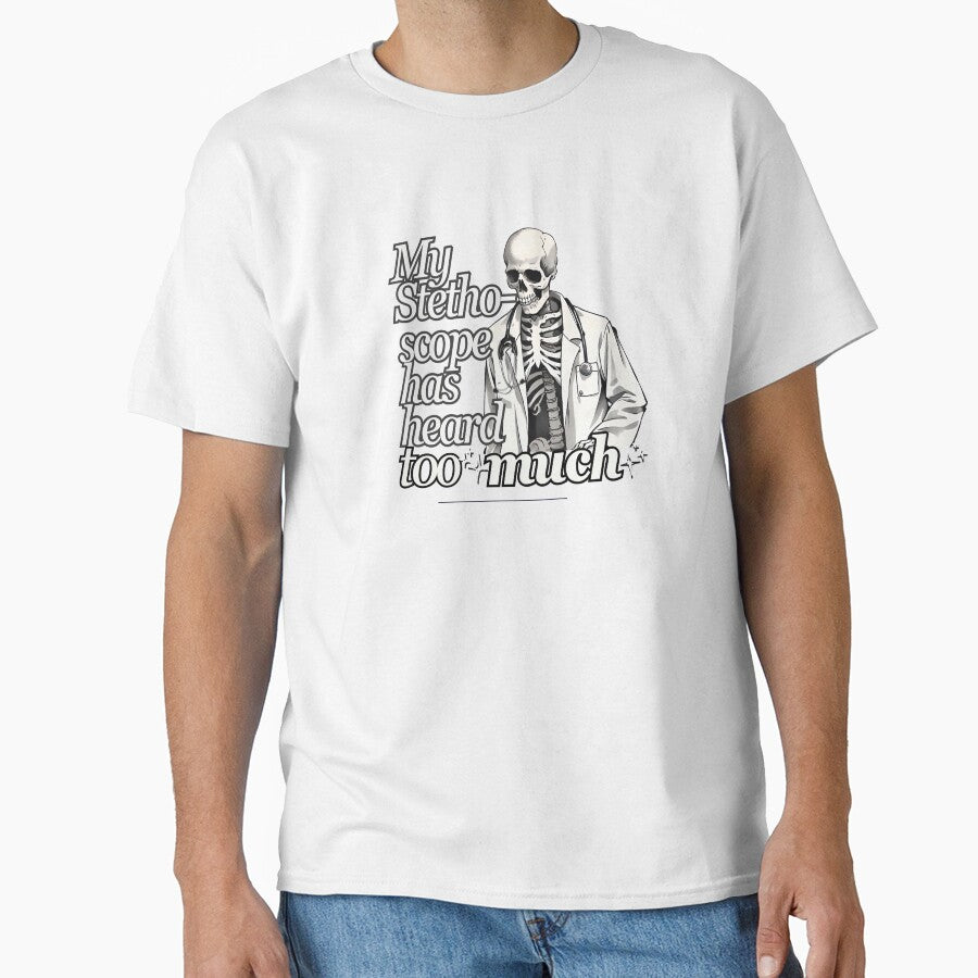My Stethoscope Has Heard Too Much – Vet Tech Dark Humor Design by Verubi
