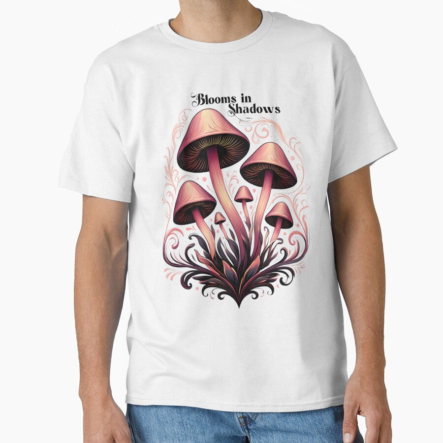 Blooms in Shadows - Whimsigoth Mushroom Art | Pastel Goth Botanical Print by AnnDesignStudio