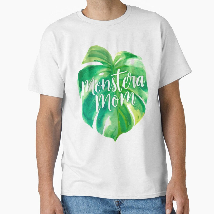 Monstera Mom Watercolor Design – Albo Variegata Leaf Art for Plant Lovers by Fredster1966