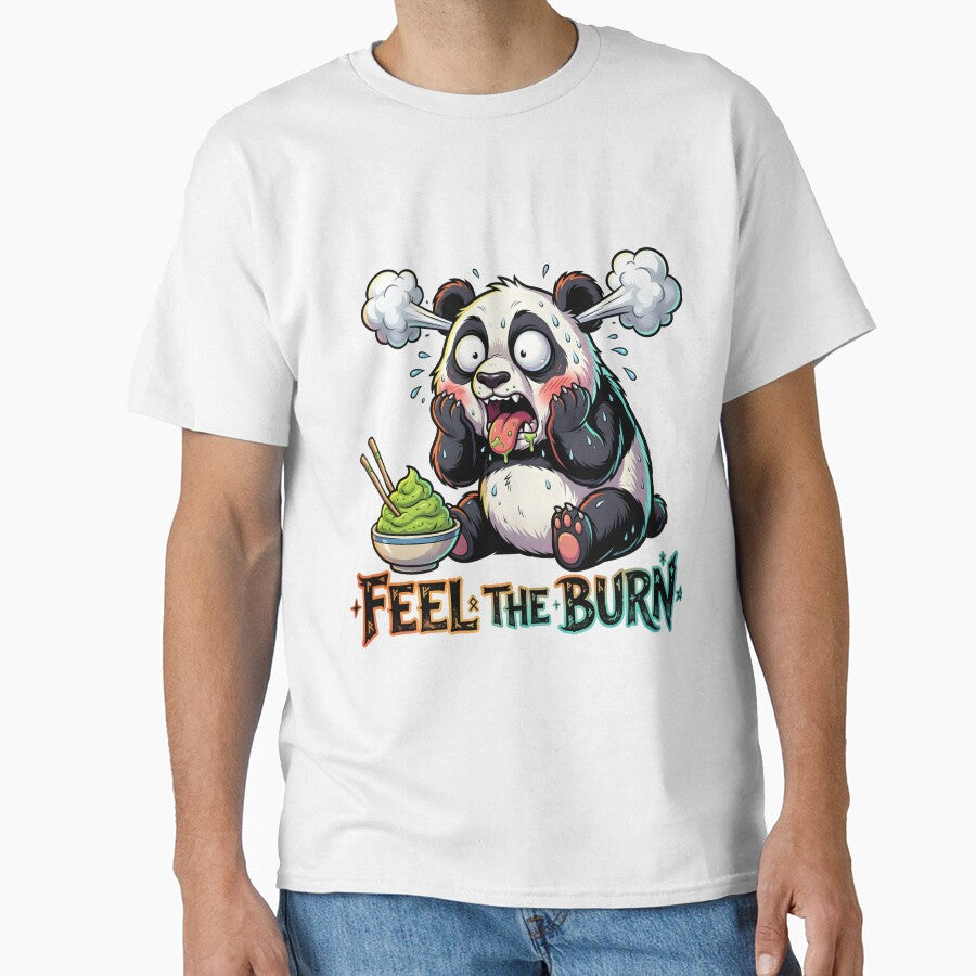 Funny Wasabi Panda Spicy Reaction - Feel The Burn Kawaii Food Pun by The Grumpy Pet Club