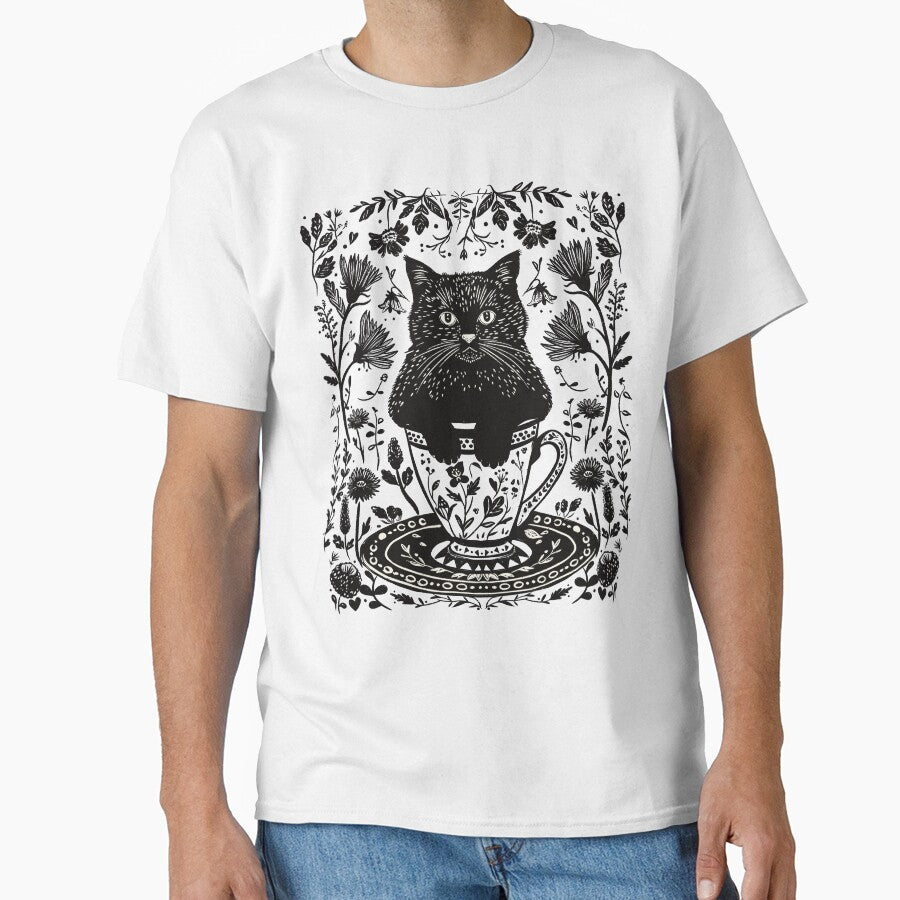 Black Cat in Teacup by daianaart