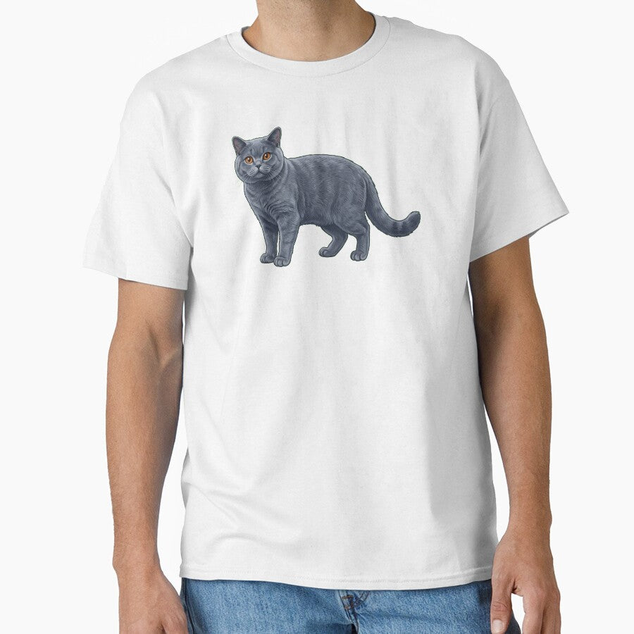 Cute Hand-Painted British Shorthair Cat Illustration by SYCESTORE