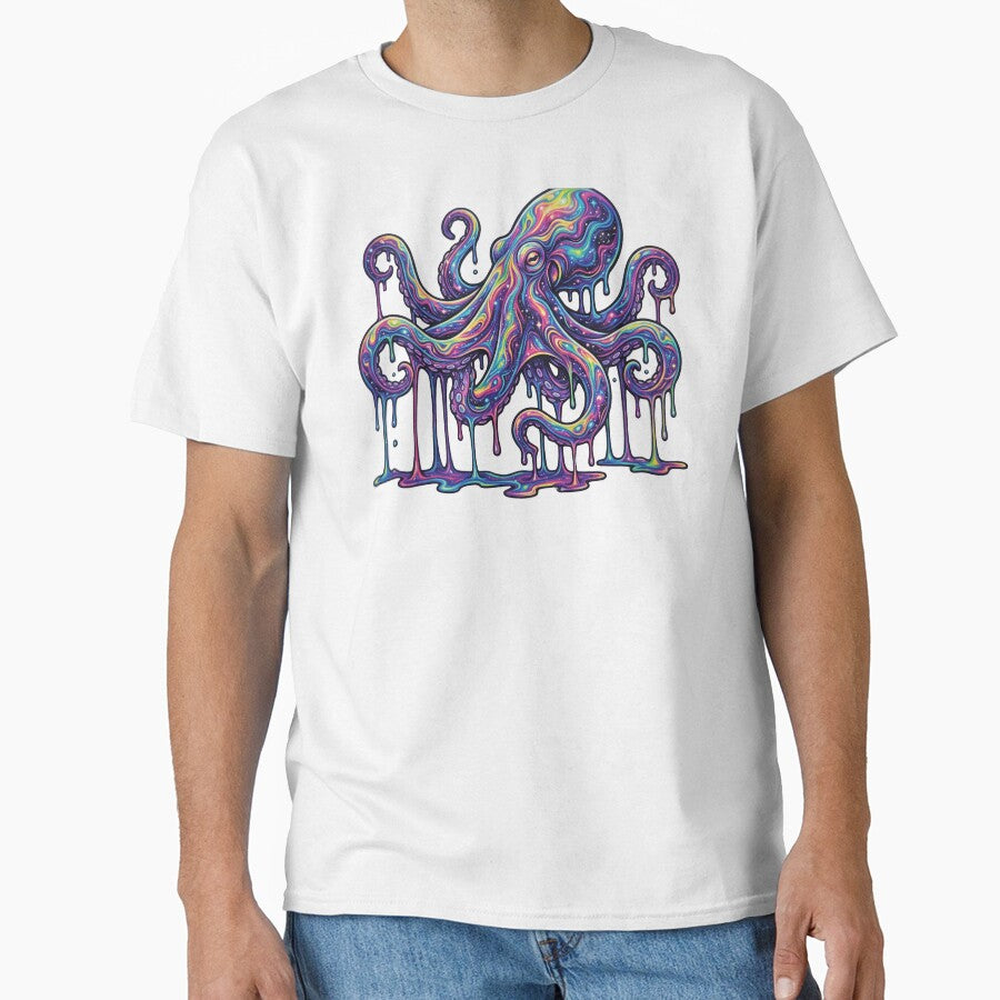 Psychedelic Melting Space Octopus Trippy Cosmic Kraken by Ink & Void Co.
