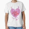In My Villain Era / Bookworm Aesthetic Hot Pink Flirty Devil Horns and Tail for Dark Academia Kindle Readers Tbr Light Academia by Latinoladas