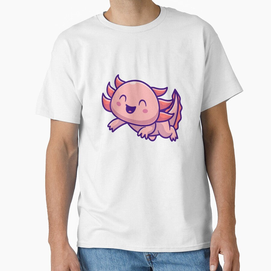 Happy Kawaii Axolotl Cute Pink Sea Creature by mseymo