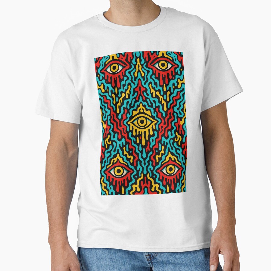 Psychedelic Dripping Eyes Pattern in Neon Colors by weirdfishes123