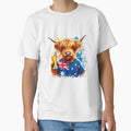 Scottish Highland Cow in Australia Colorful Watercolor by MaedK