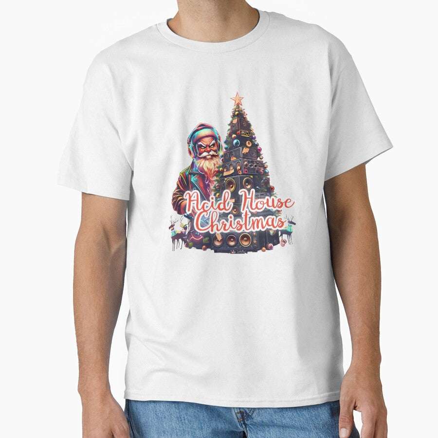 Acid House Christmas - Rave Santa with Speaker Tree by Designorigin
