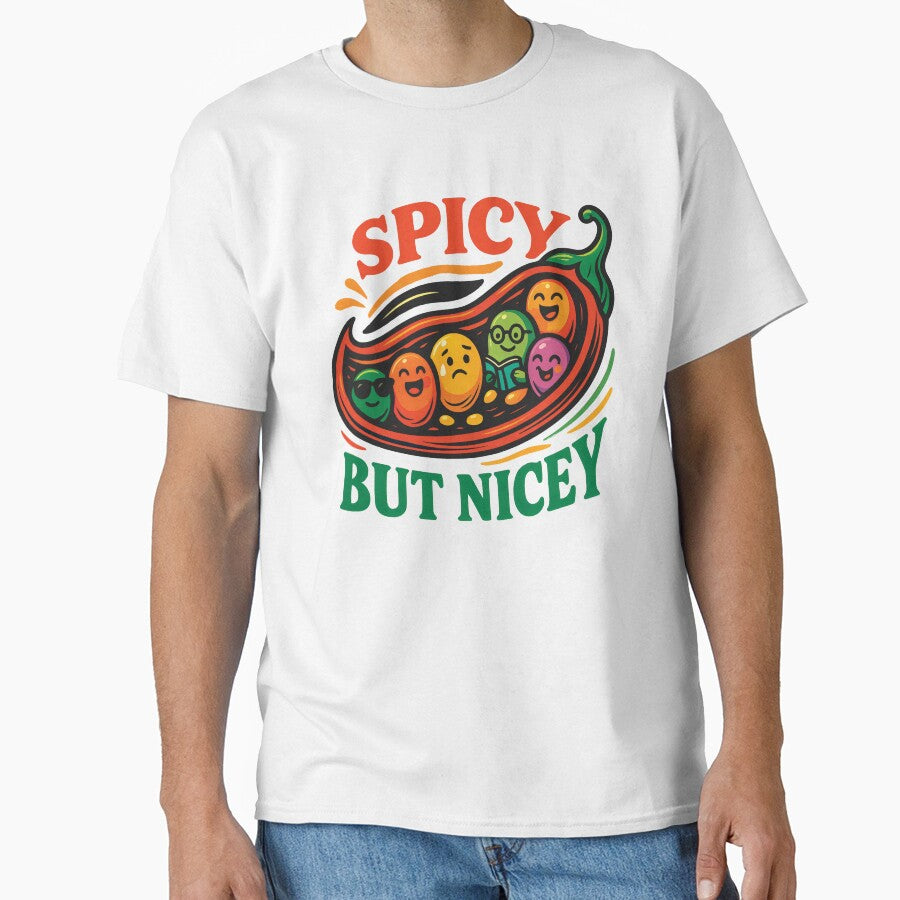 Spicy But Nicey – Fun Chili Pod with Emotions Design by ShineEyePirate