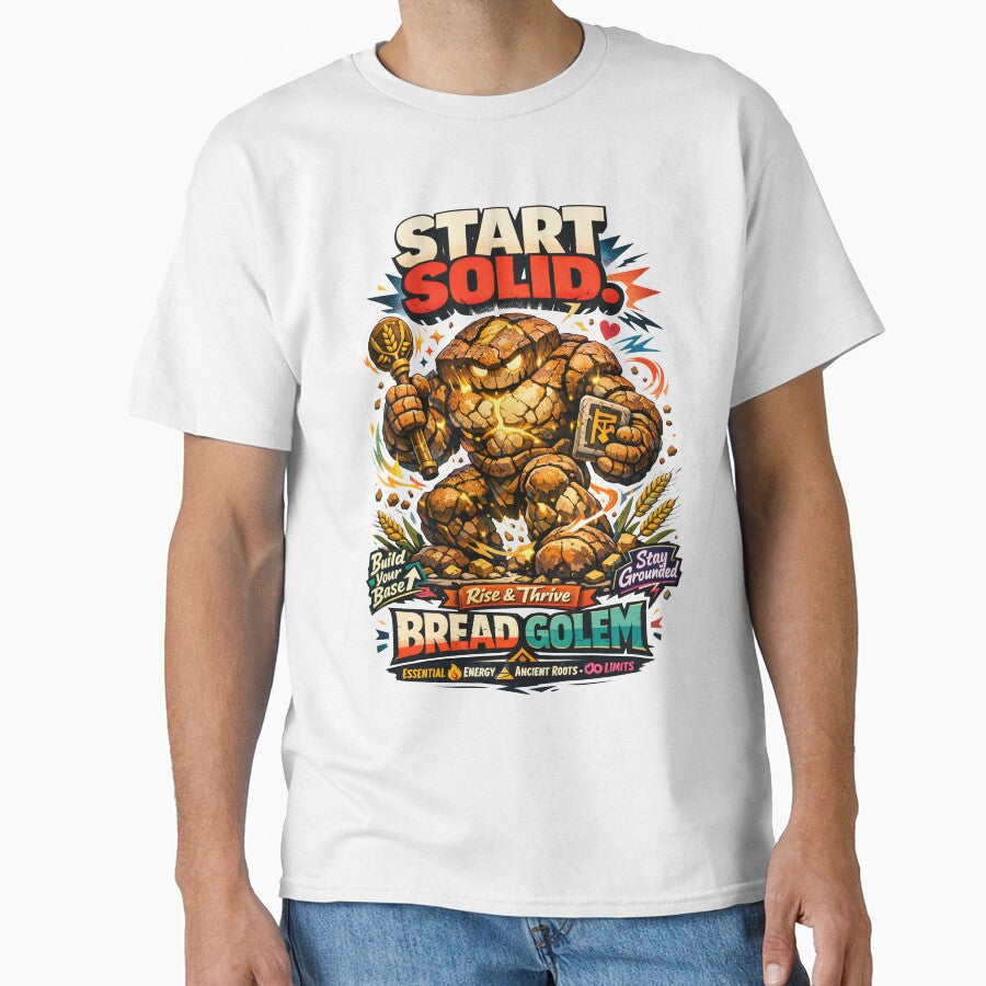 Bread Golem Start Solid Fantasy Food Character - Funny RPG Baker & Gym Motivation Graphic Art by Vivaan Studio by Vivaan Studio