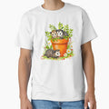 Cute Baby Opossums in Flower Pot by TeeARTHY