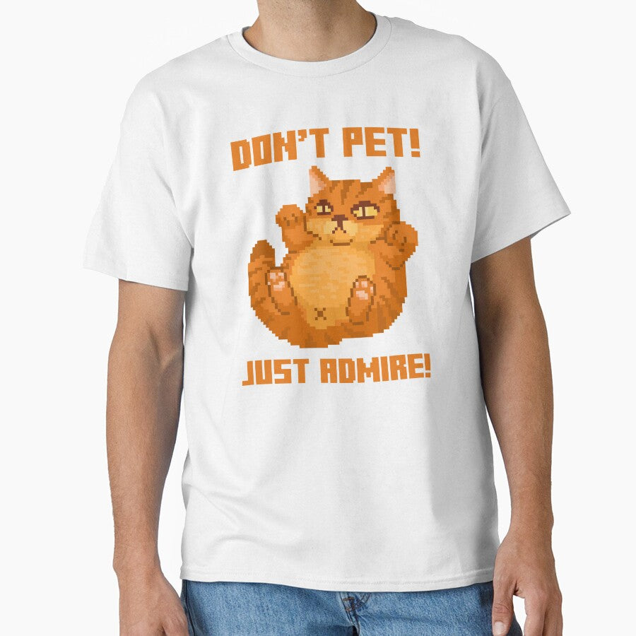 Chunky Orange Pixel Art Cat – Don’t Pet Just Admire! by PixelDrukiPL