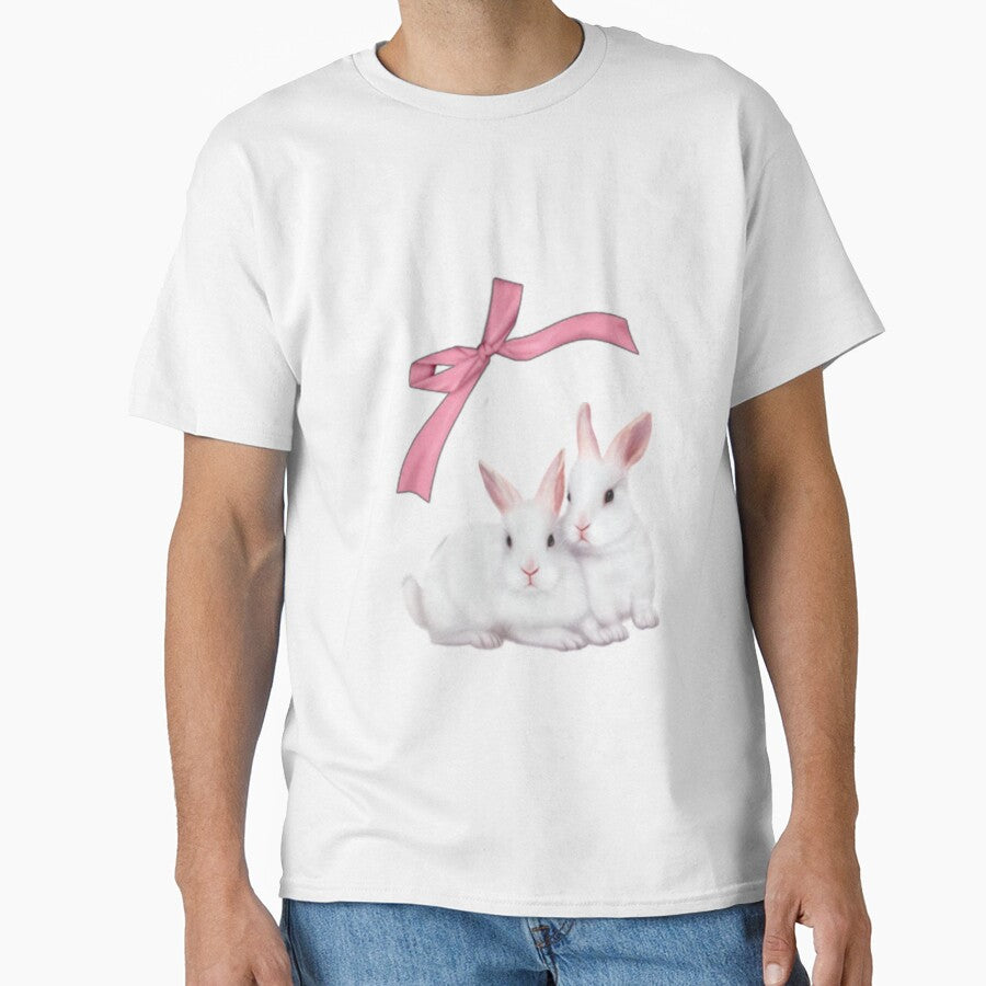 Bunnies with ribbon bow by Pixiedrop