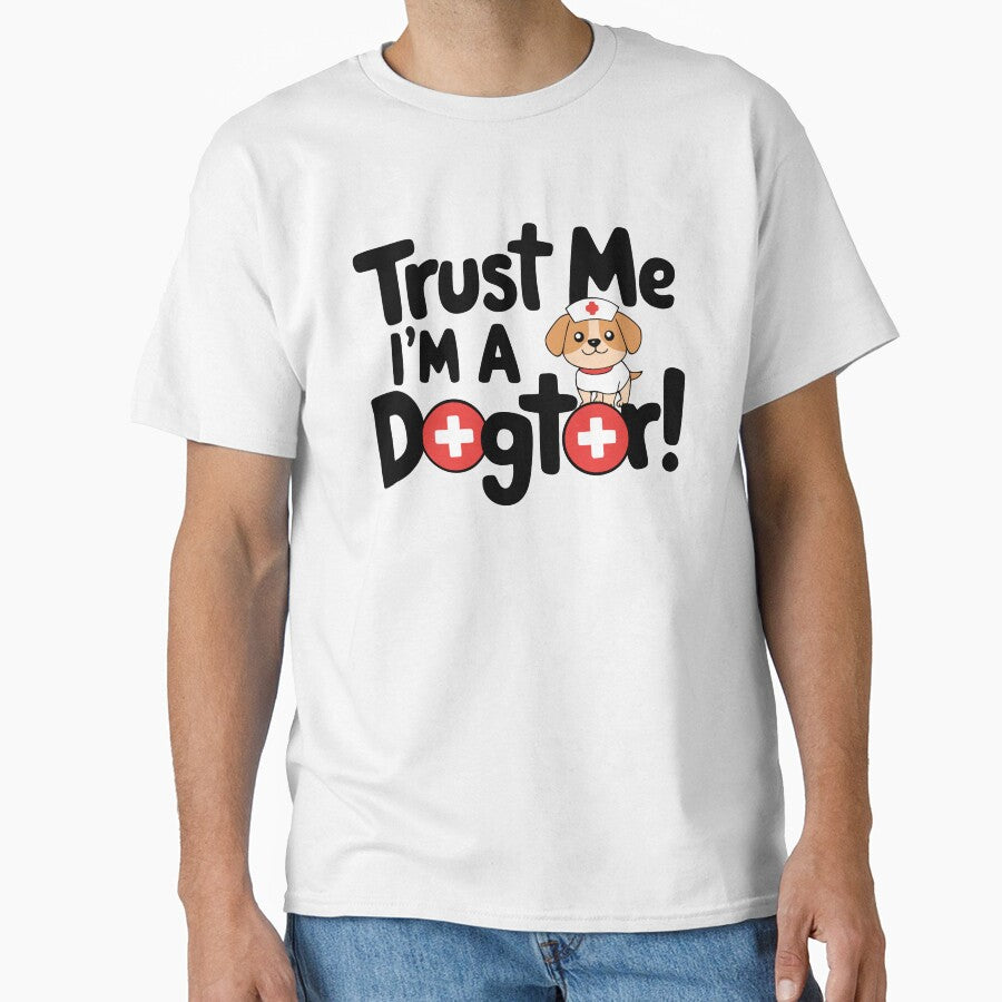 Trust Me Im A Dogtor! Cute Dog Nurse Pun by PMCreative