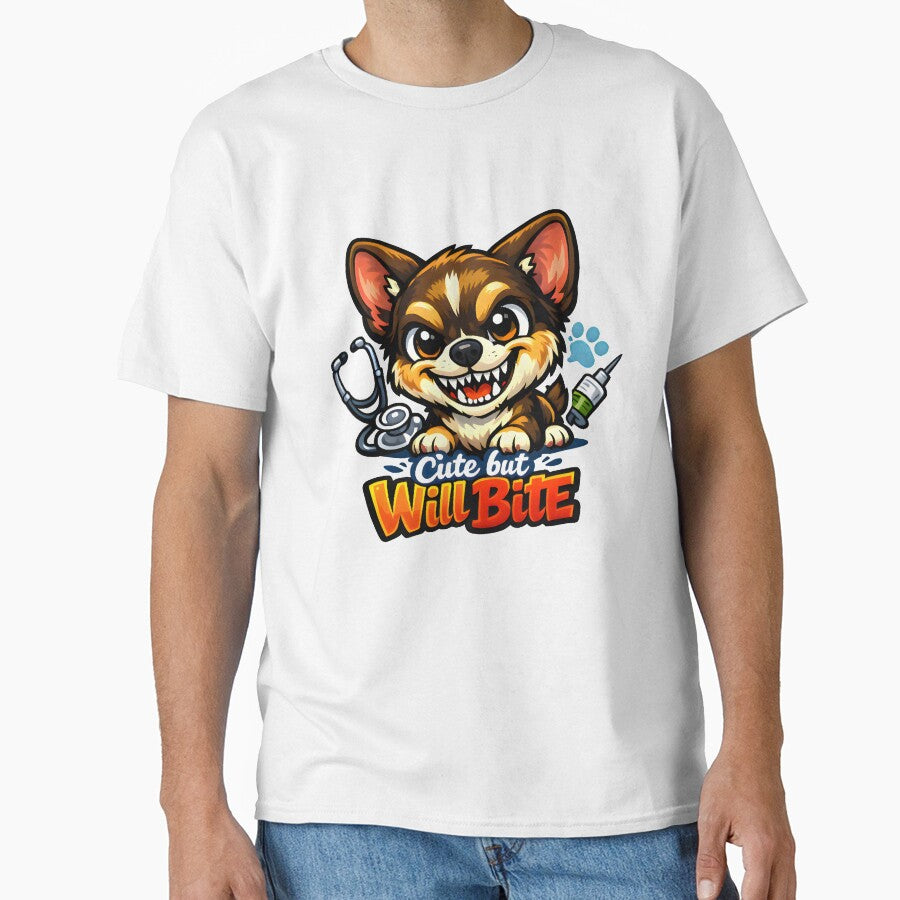 Cute but Will Bite – Funny Veterinary Clinic Dog Design by Bettybee00