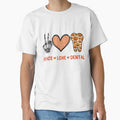 Peace Love Dental Halloween Dentist Hygienist Dental Assistant Skeleton Hand Heart Teeth by clothesy7