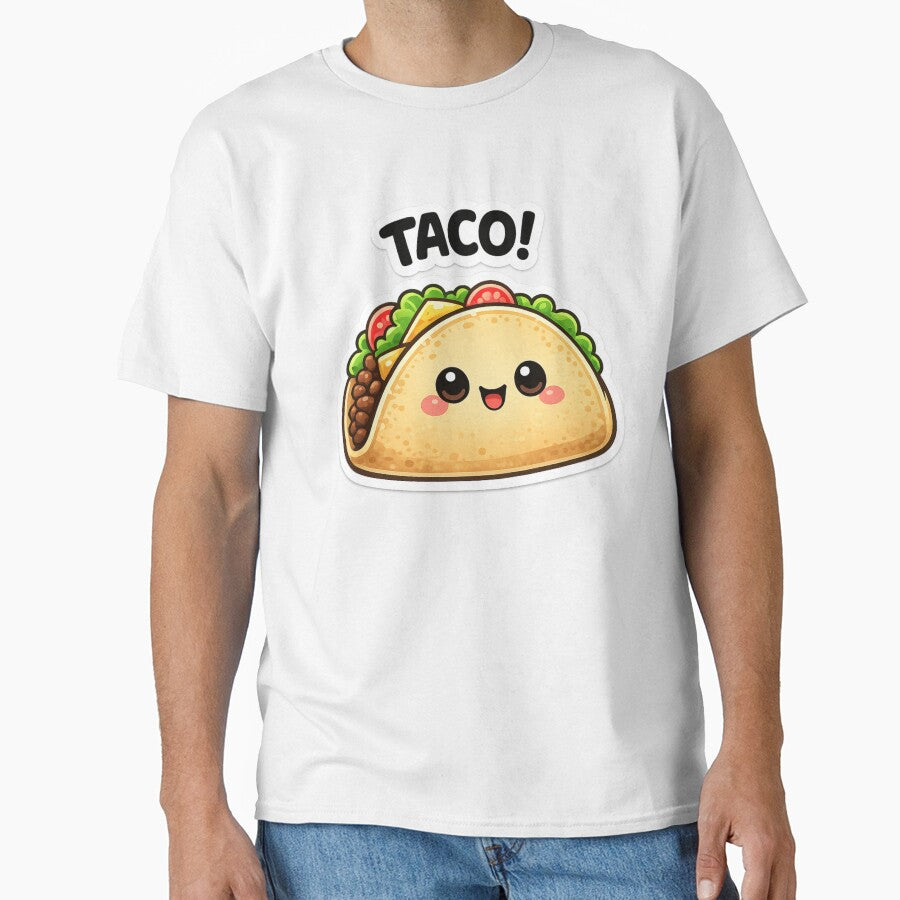 Smiling Taco with Toppings Cute Mexican Food Sticker by LongIslandDesgn