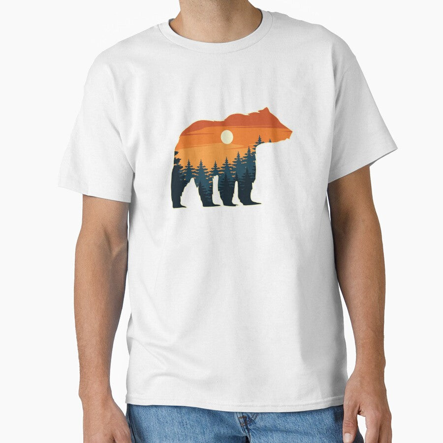 Bear Silhouette With Nature Background by OnlyPrint20