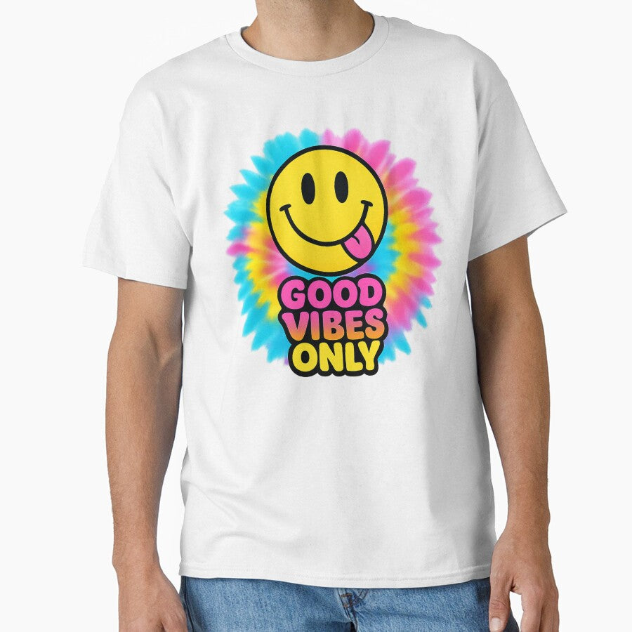 Good Vibes Only – Acid Smiley on Neon Tie-Dye by FTS-Studio
