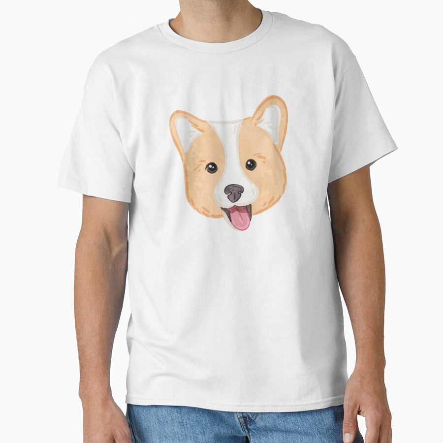 Watercolor Corgi Dog by serafineaandd
