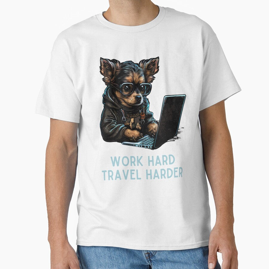 Work Hard Travel Harder Dog by Paw Design