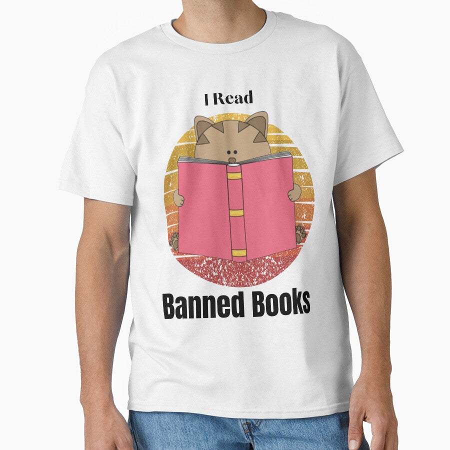 vintage cat i read banned books, funny cat by Ovrostore