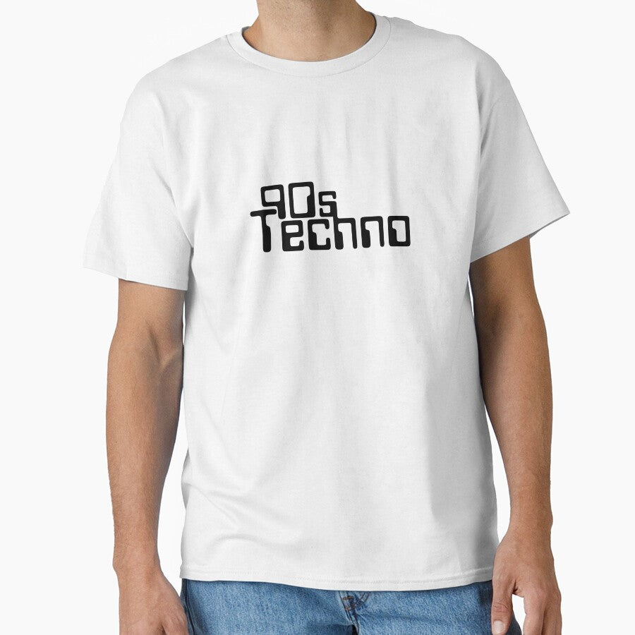 90s Techno Electronic Underground Music (Black) by MusicMerchLab