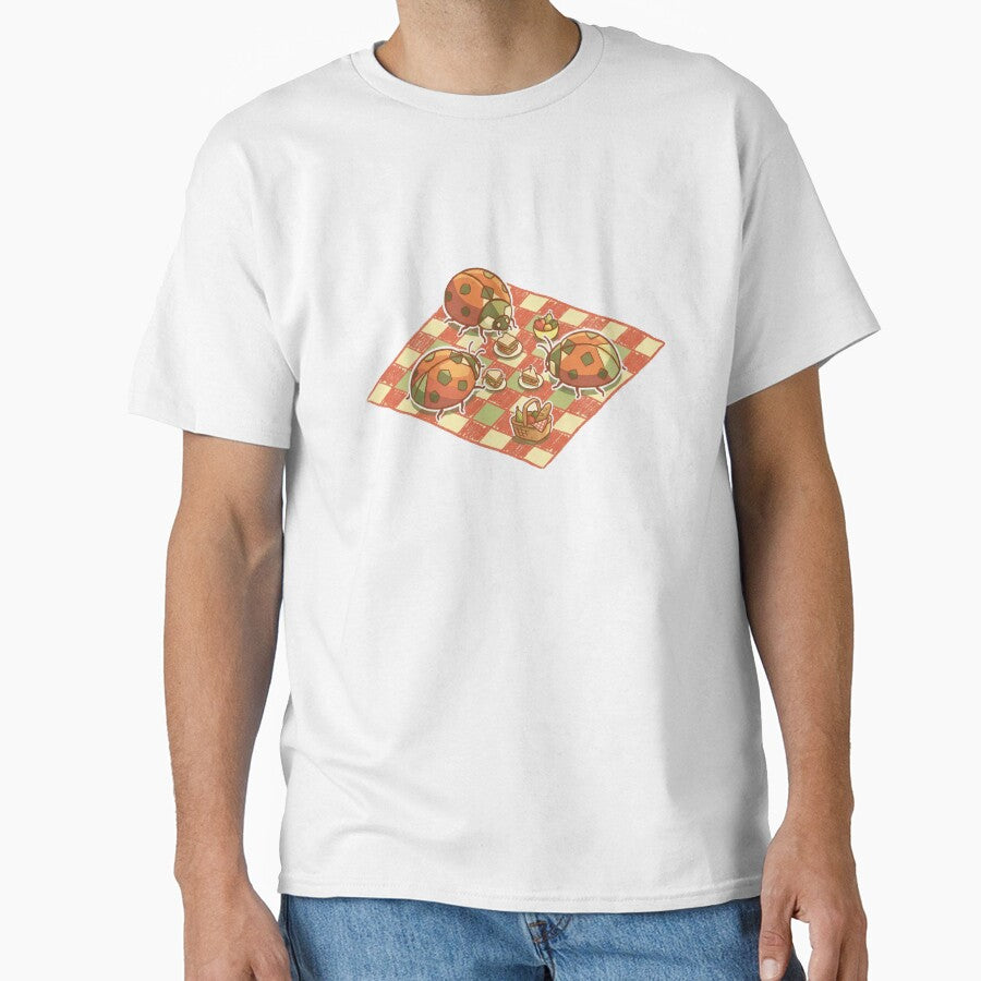 Ladybug Picnic Cute Beetles Eating Sandwiches on Checkered Blanket by Magnificent Lizard