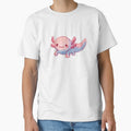 Floating pink axolotl by DaintyDooodles