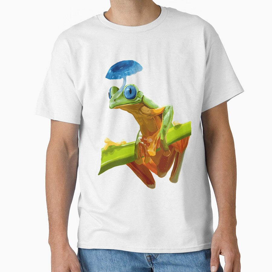 Frog on Mushroom Cute Woodland Illustration by dzabirhupkesf