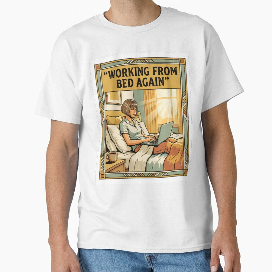 Retro Bed Office Travel Poster for Remote Workers by urbinet