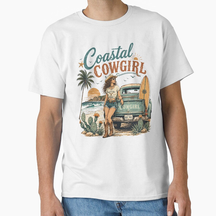 Retro Summer Coastal Cowgirl Sunset by legendaryskins