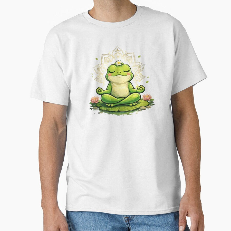 Meditating frog on a luminous water lily by FroggyOnly