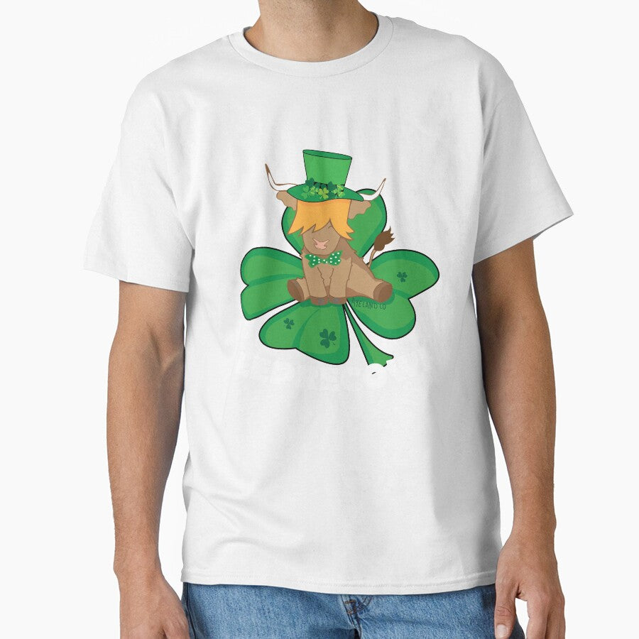 Scottish highland cow st patrick's day lucky shamrock leprecown by Ayelandco