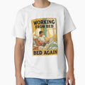 Working From Bed Again Funny Vintage Remote Work Travel Poster by urbinet