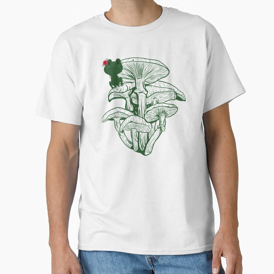 Little  Green Frog on Mushroom- Frog by DowDesigns