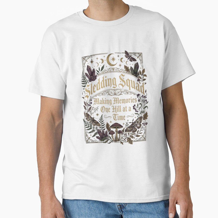 Sledding Squad Making Memories One Hill At A Time Whimsigoth Moon Moth Crystal Mushroom Fern Gothic by anass002