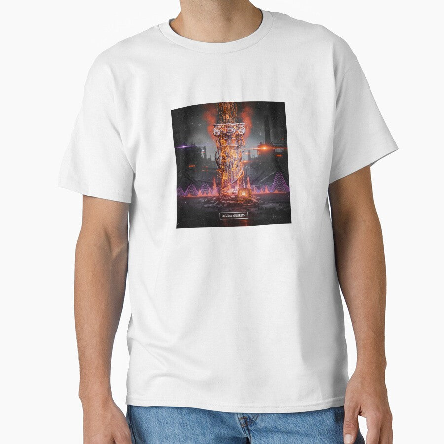 Digital Genesis: Cybernetic Pillar & Industrial Code Art by codex antique